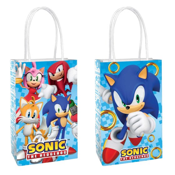 Sonic the Hedgehog Paper Kraft Bags 21cm x 13cm x 8cm 8pk