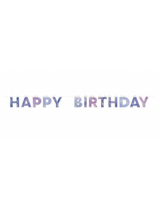 Purple Galaxy "Happy Birthday" Cutout Banner 1.8m Each
