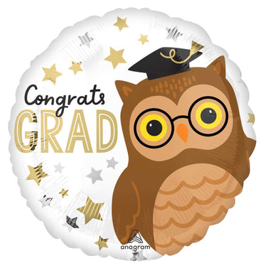 Congrats Grad Wise Owl Foil Balloon 45cm Each