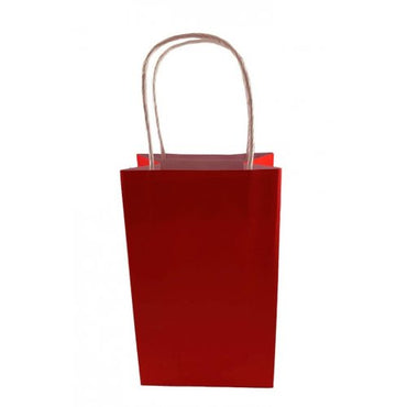 Red Paper Party Bag 21.5cm x 13cm x 8cm 5pk