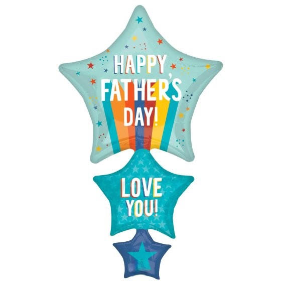 Father's Day Playful Stripes SuperShape Foil Balloon 63cm x 106cm Each