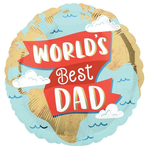 World's Best Dad Foil Balloon 45cm Each