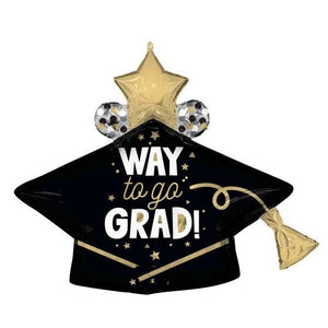 Way to Go Grad Cap SuperShape Foil Balloon 83cm Each