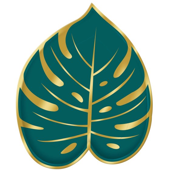 Key West Palm Leaf Shaped Paper Plates 17cm 8pk