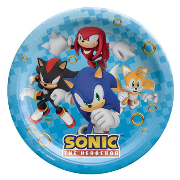 Sonic the Hedgehog Round Paper Plates 23cm 8pk