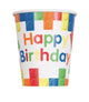 Building Blocks Birthday Paper Cups 270ml 8pk