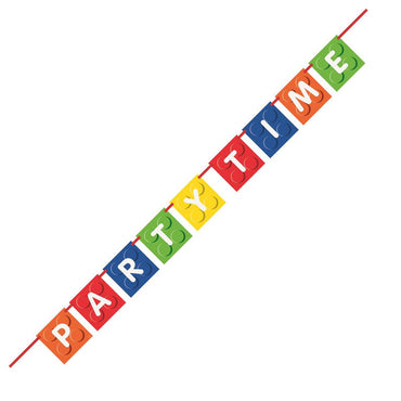 Building Blocks Birthday "Party Time" Block Banner 1.82m Each
