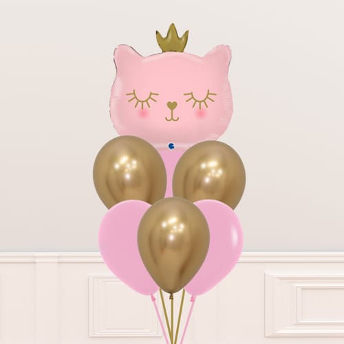 Closed Eyes Pink Cat Set 7pk