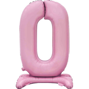 Pastel Pink Large Number Air Filled Standing Foil Balloon 76cm Each