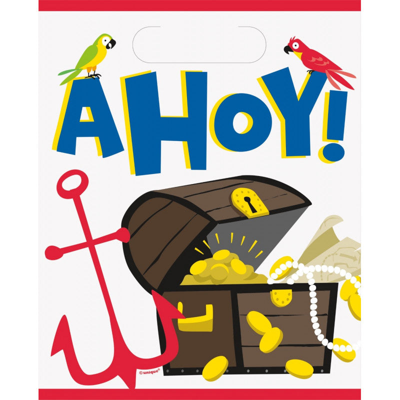 Ahoy Pirate Loot Bags 22.5cm X 18cm 8pk