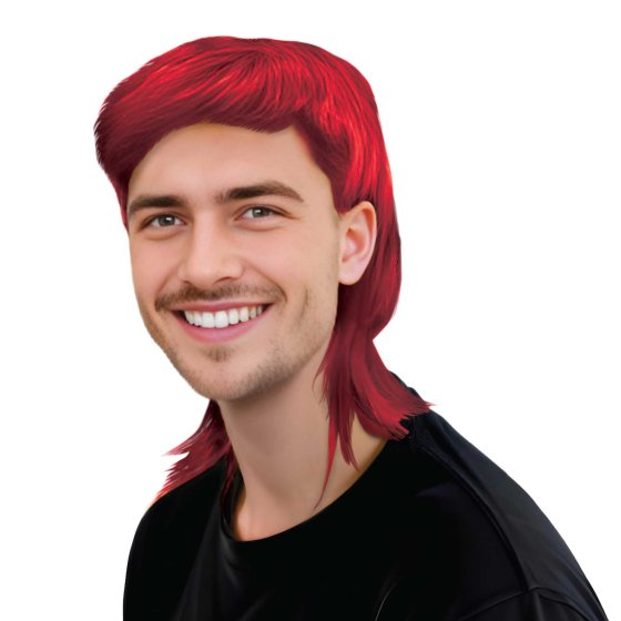 Team Spirit Red Mullet Wig
