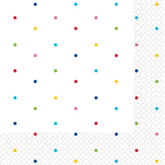 Dots Beverage Napkins 2-Ply FSC 16pk