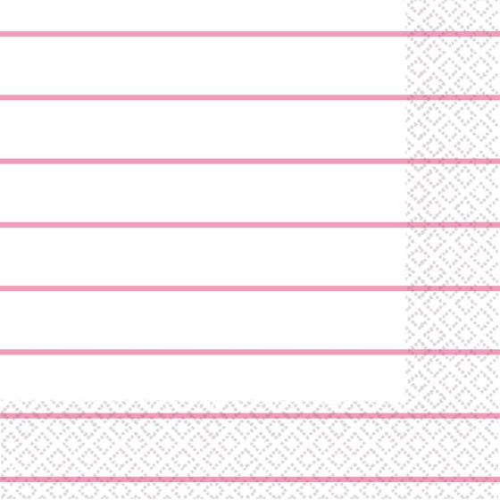 New Pink Stripes Lunch Napkins 2-Ply FSC 16pk