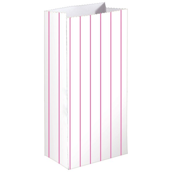 Stripe Paper Treat Bags 13cm x 25cm x 7.5cm 8pk