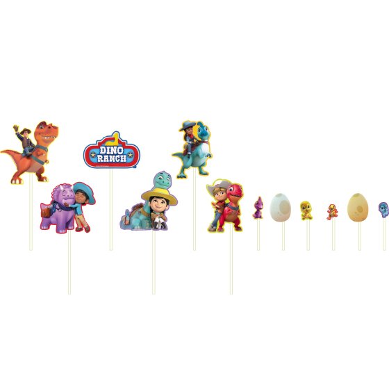 Dino Ranch Cake Topper Kit 12 pieces