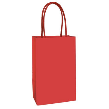 Apple Red Paper Kraft Bag FSC 21cm x 13cm x 8cm 8pk