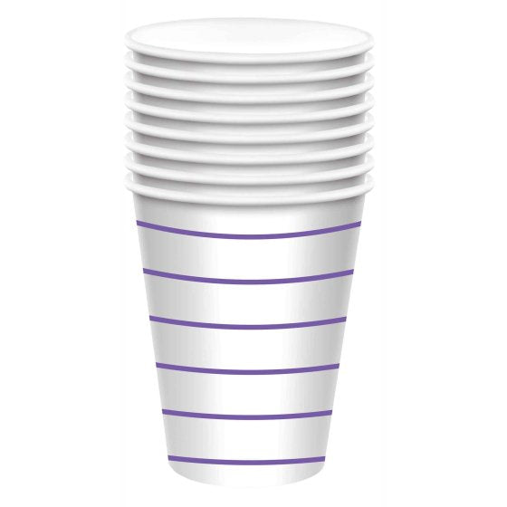 Stripes Paper Cups FSC 266ml 8pk