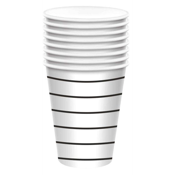 Stripes Paper Cups 266ml 8pk