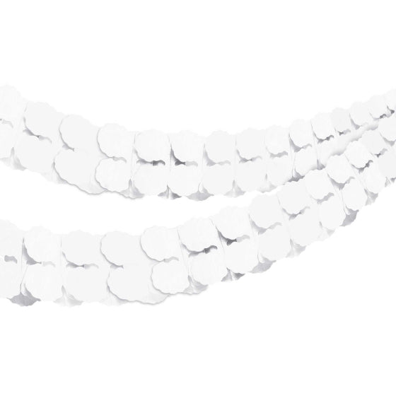 Frosty White Tissue Paper Garland FSC 4m Each