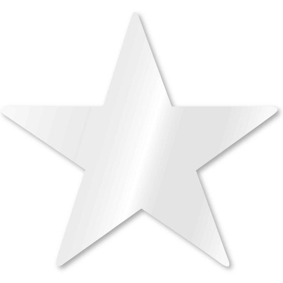Frosty White Foil Star Cutouts 12cm 5pk