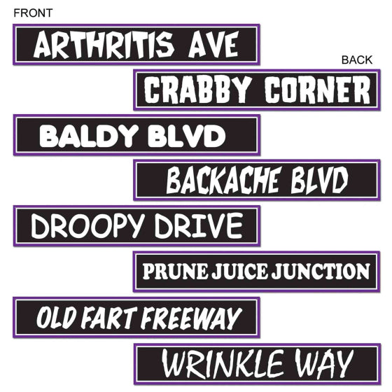 Over the Hill Photo Street Sign Cutouts