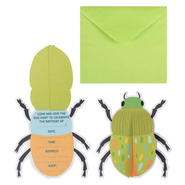 Bugging Out Party Invitations 16cm x 14cm 5pk