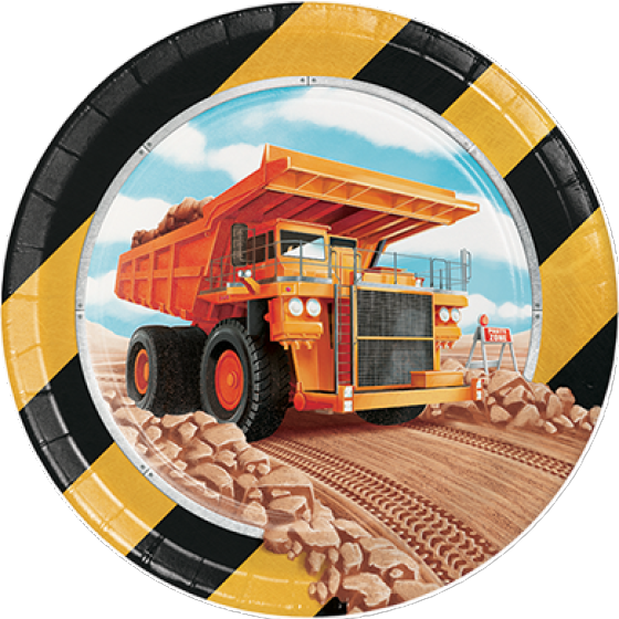 Big Dig Construction Lunch Plates Paper 18cm 8pk