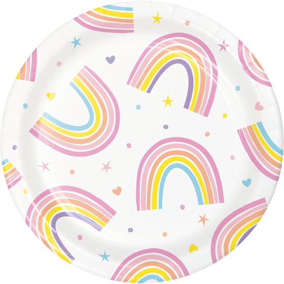 Happy Rainbow Lunch NPC Paper Plates 17cm 8pk