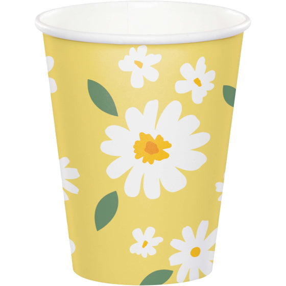 Sweet Daisy Paper Cups 266ml 8pk