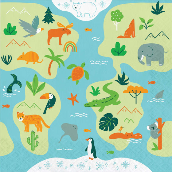 World Adventure Lunch Napkin 16pk