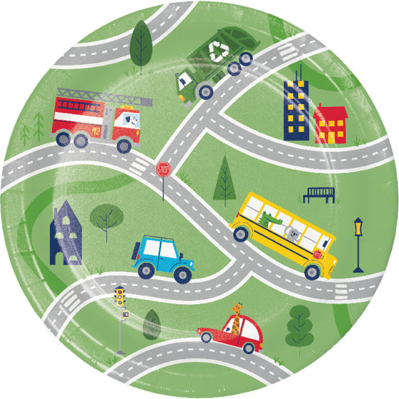 Transportation Time NPC Paper Plates 17cm 8pk