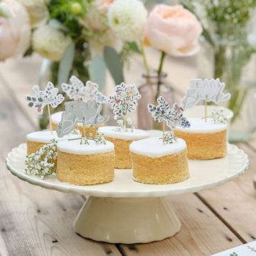 Bridal Bloom Cupcake Toppers 12pk
