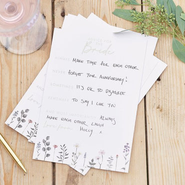 Bridal Bloom Bride To Be Advice Cards 21cm x 14.8cm 10pk