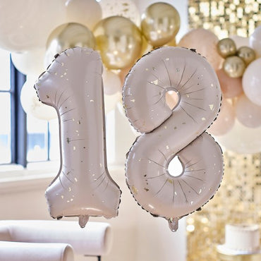 Gold Party 18 Milestone Balloons 66cm 2pk