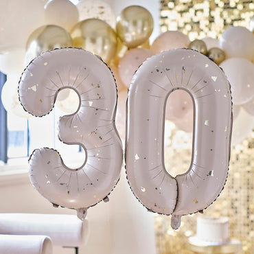 Gold Party 30 Milestone Balloons 66cm 2pk