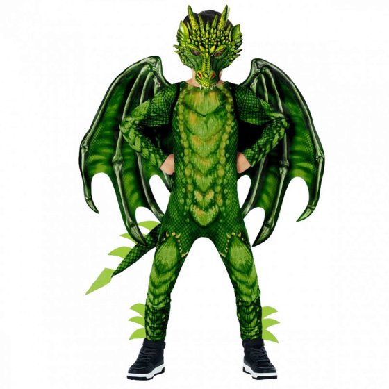 Green Dragon Jumpsuit Kids Costume
