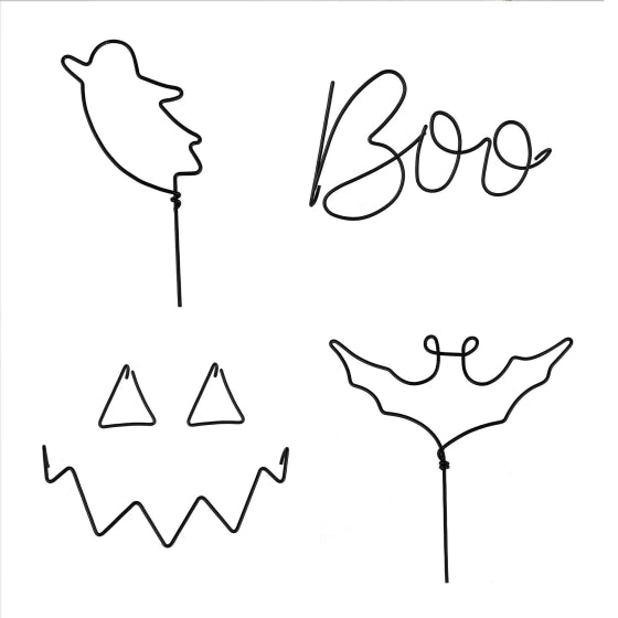 Pumpkin Spice Wire Pumpkin Decorations 4pk