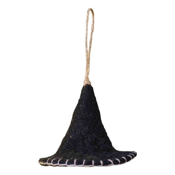 Pumpkin Spice Felt Witches Hat Tree Decoration 9.5cm x 13cm Each