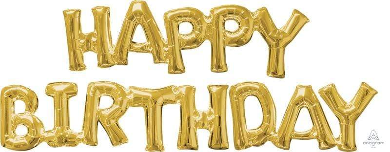 Phrases HAPPY BIRTHDAY Gold Foil Balloon Each