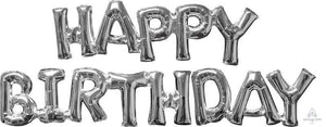 Phrases HAPPY BIRTHDAY Silver Foil Balloon Each