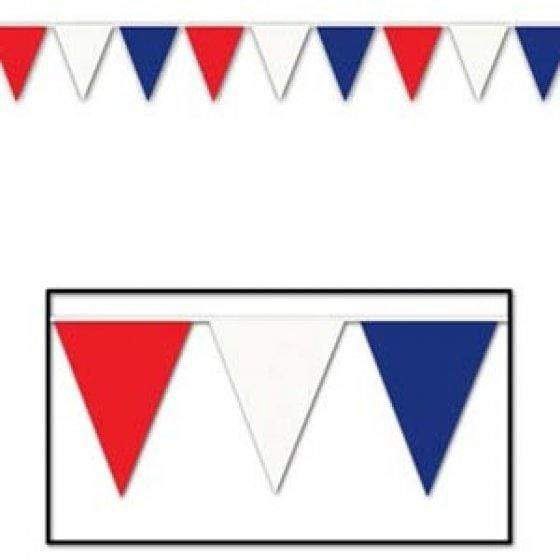 Pennant Flag Banner Giant Red, White & Blue Each