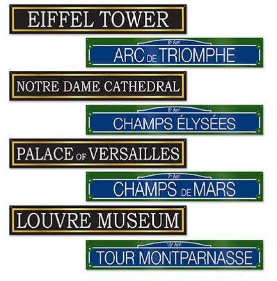 French Street Signs Cutouts 10cm x 61cm 4pk