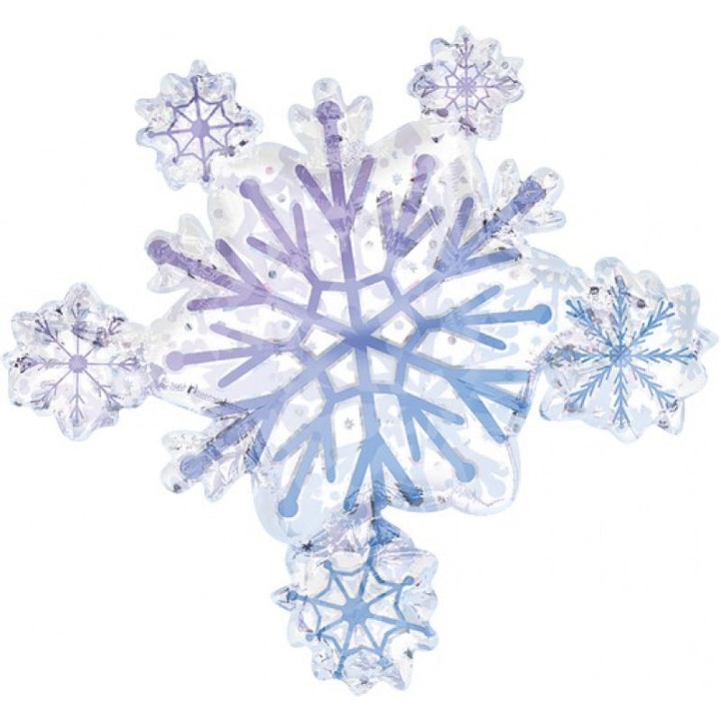 Snowflake Cluster SuperShape Self Sealing Foil Balloon 80cm x 75cm Each - Party Savers