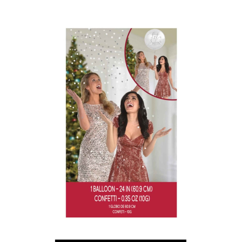 Snow Confetti Let it Snow 60cm Latex Balloon Each - Party Savers