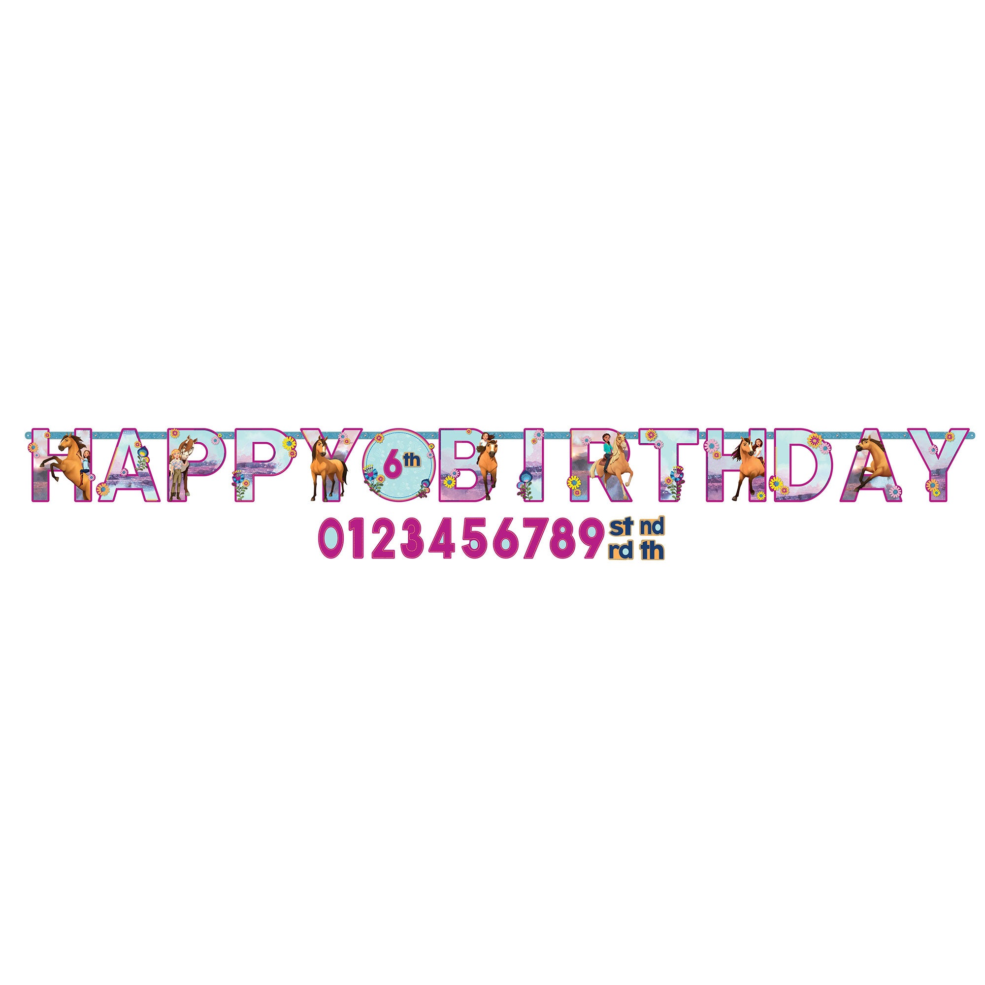 Spirit Riding Free Happy Birthday Jumbo Add-An-Age Letter Banner Each