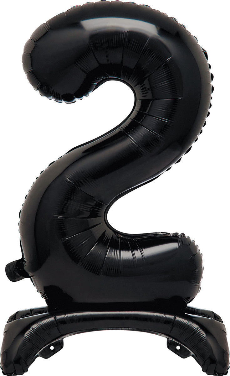Number 1 Black Giant Standing Air Filled Foil Balloon 76.2cm Each