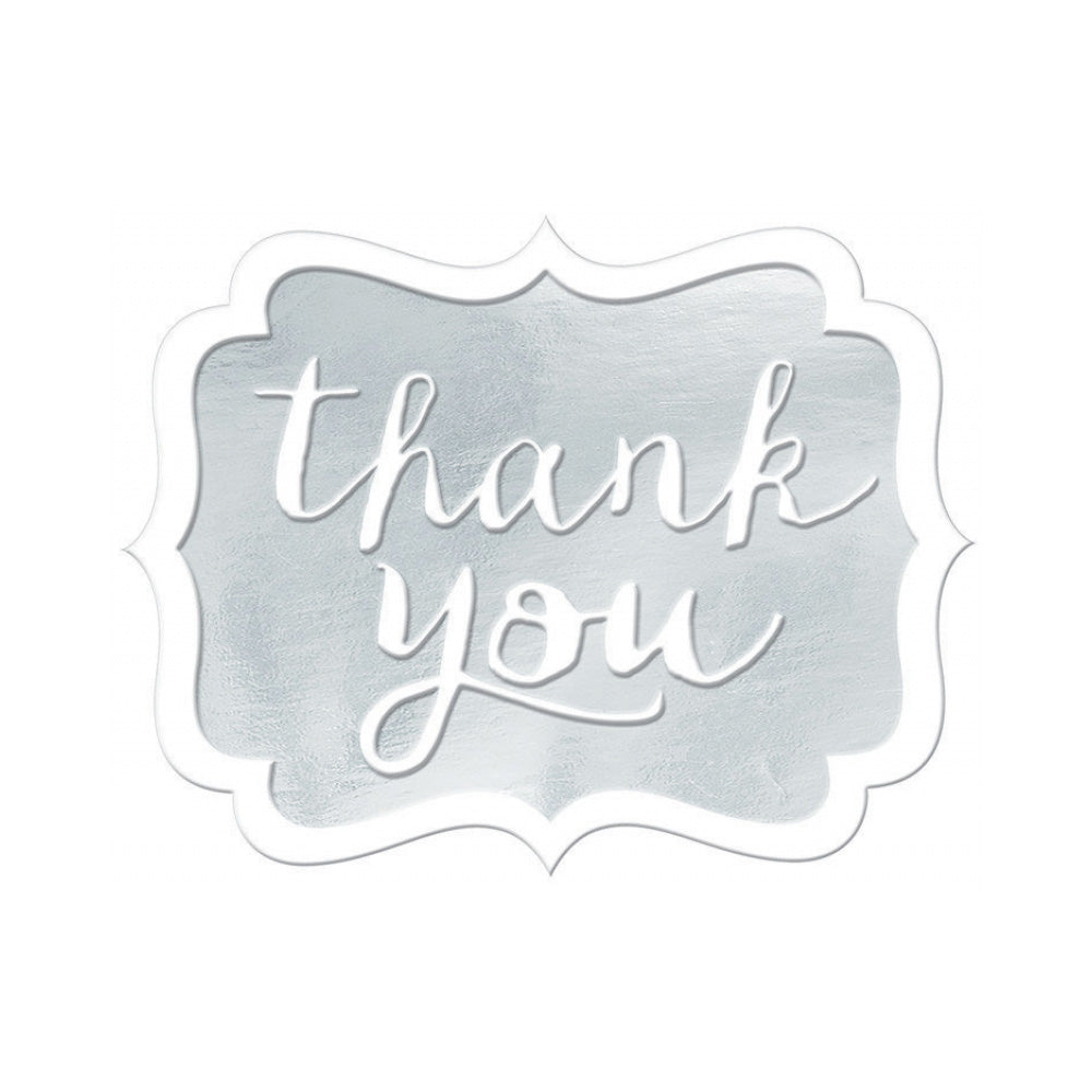 White Thank You Stickers 50pk - Party Savers