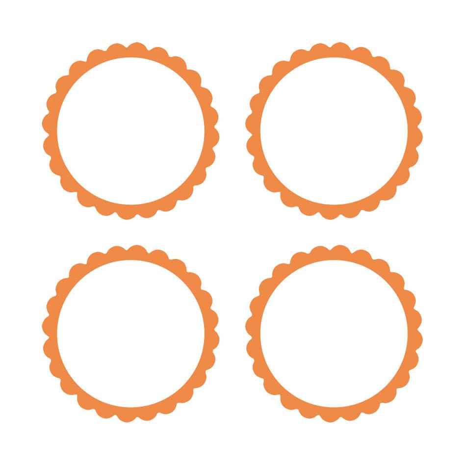 Sunshine Yellow Scalloped Labels 5pk - Party Savers