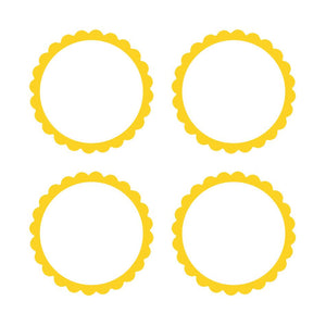 Sunshine Yellow Scalloped Labels 5pk - Party Savers