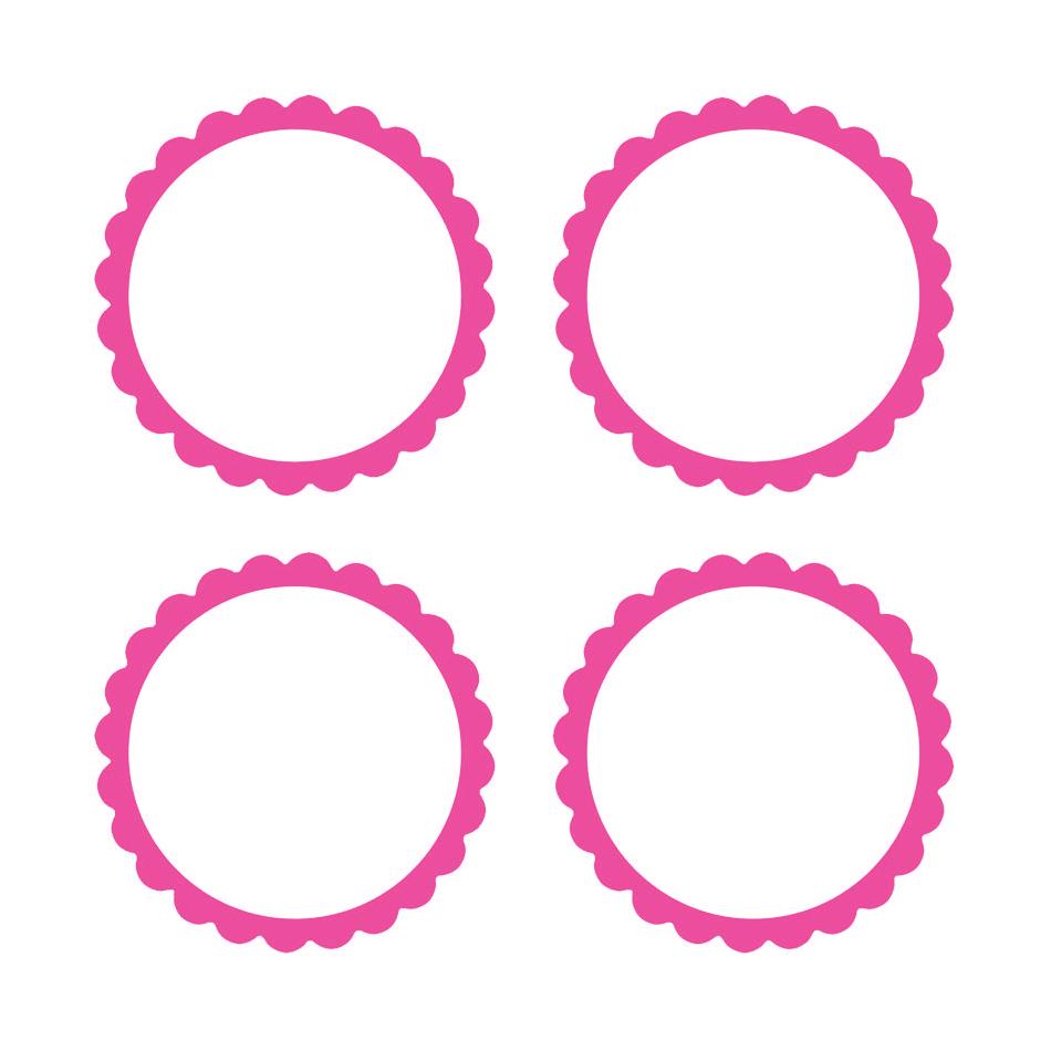 New Purple Scalloped Labels 5pk - Party Savers